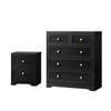 Oikiture 5 Chest of Drawers and Bedside Tables Hamptons Black