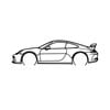 Ignite Laser Porsche 911 (991.2) GT3 Silhouette Metal Wall Art Rustic Metal 15.7inch/40cm