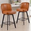 Advwin Bar Stools Set of 2 PU Swivel Kitchen Stools Counter Stools Brown