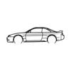 Ignite Laser Nissan S14 Silvia Silhouette Metal Wall Art Coated Black 15.7inch/40cm