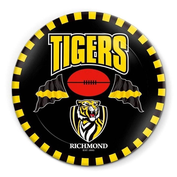 AFL Snack Plate - Richmond Tigers - 20cm diameter - Melamine - Single