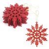 Catzon 12Pcs Christmas Snowflake Hanging Decor for Xmas Trees-Red