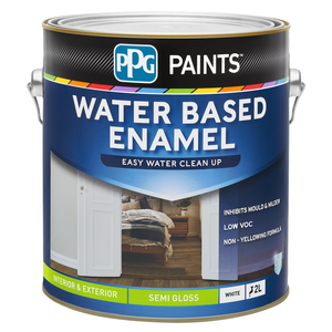 PPG Paints White Semi Gloss 2L Water Based Enamel Paint