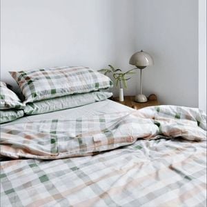 Bulbul Home 250tc Organic Cotton Quilt Bedding Cover Desert Plaid Queen