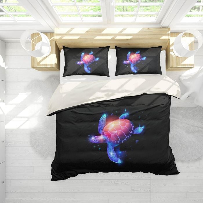 3D Blue Aurora Turtle Quilt Cover Set Bedding Set Pillowcases 94