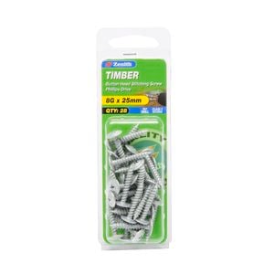 Zenith 8g x 25mm Galvanised Button Head Stitching Timber Screws - 28 Pack
