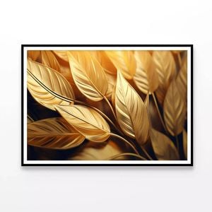 Vibrant Golden Leaves Close-Up  Print 100% Australian Made 120x90cm  (Poster)