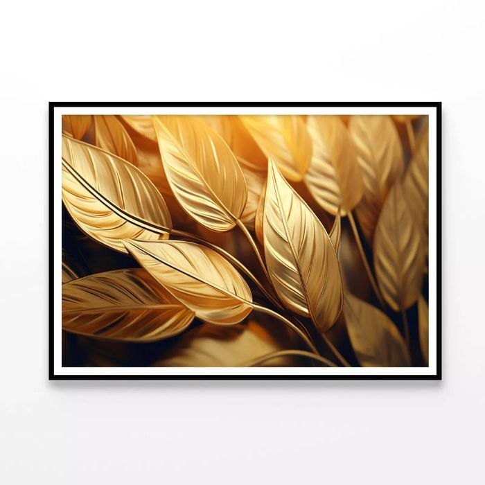 Vibrant Golden Leaves Close-Up  Print 100% Australian Made 120x90cm  (Poster)