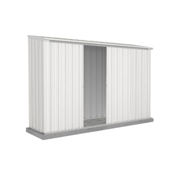 Absco Sheds 3.0 x 0.78 x 1.95m Surfmist Ezislider Double Sliding Door Garden Shed