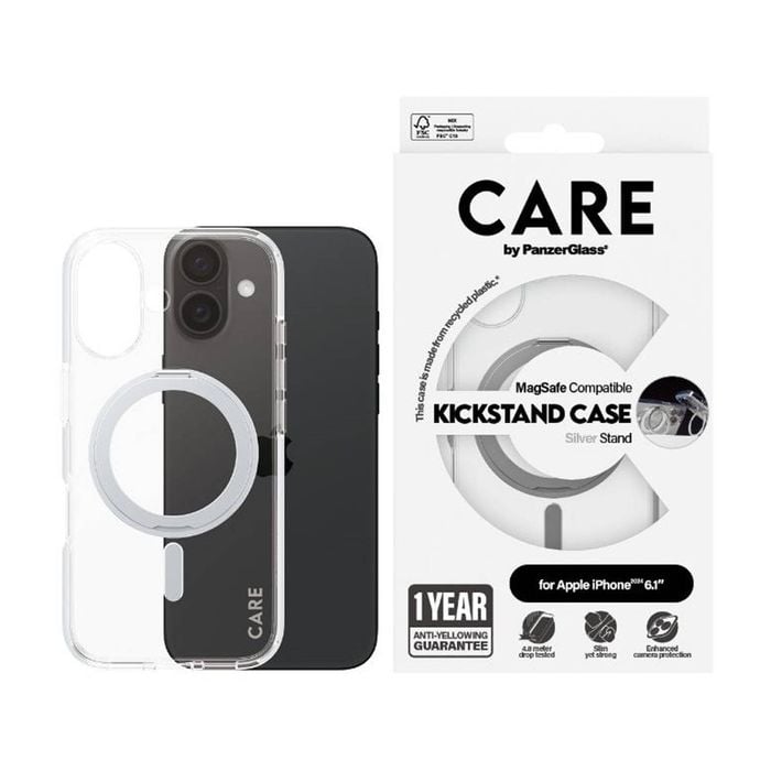 Panzer Feature MS&KS Phone Case for iPhone 16 Military Grade Protection - Silver