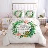 3D Green Bird Flower 366 Bed Pillowcases Quilt King Size