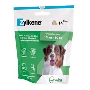 Zylkene Nutritional Supplement Calming Chews For Medium Dogs 10-30kg 225mg 14 Chews