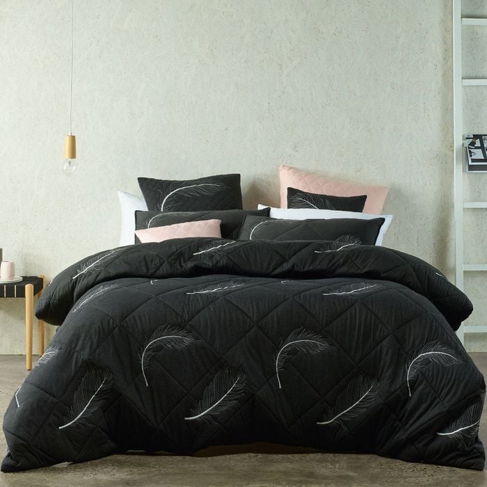 Bianca Tabu Charcoal Quilt Cover Set King