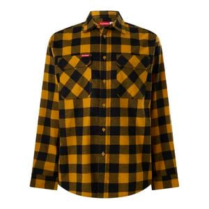 Hard Yakka Mustard Long Sleeve Checked Flannel - Size L