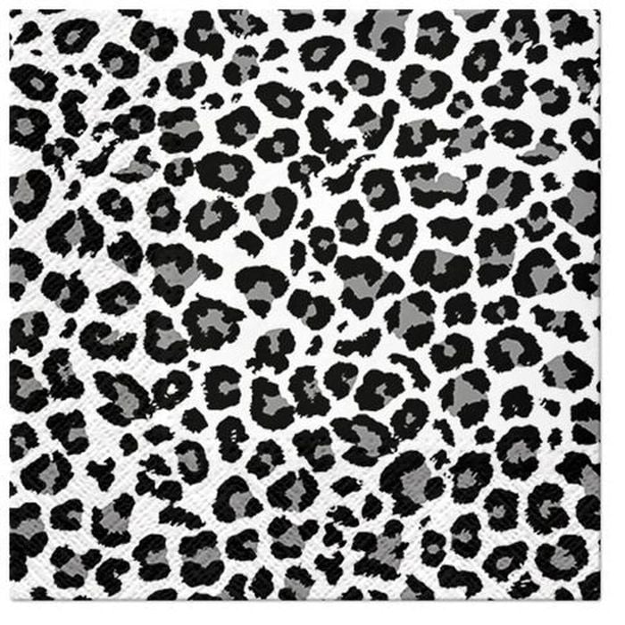 20pc Paw 3 Ply Lunch 33x33 cm Premium Paper Flexo Napcins - Panther Print