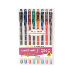 Uni-Ball Signo Fine Gel Pen Assorted Color (Wallet of 8)