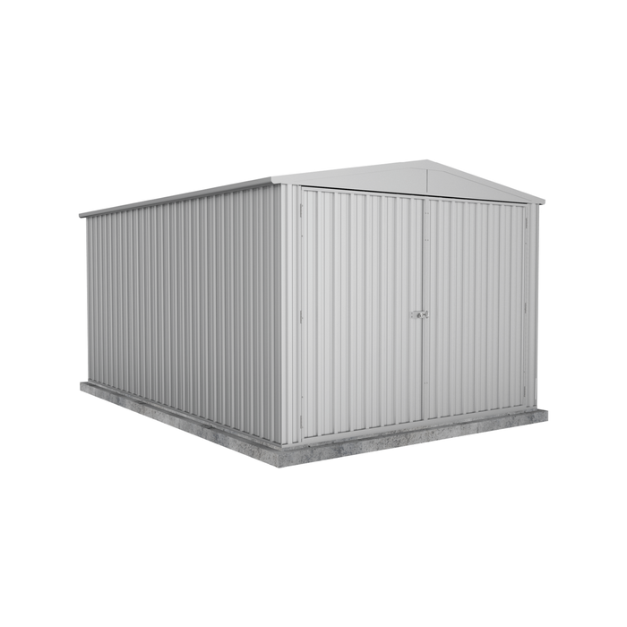 Absco Sheds 3.0 x 4.48 x 2.30m Zincalume Highlander Three Door Garden Shed