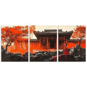 3pcs Ancient buildings Art Painting Print 100% Australian Made 3 x 40x60cm (Metal Print)
