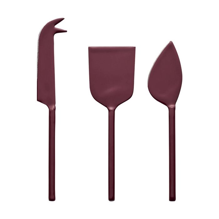 3pc Ecology Apostle Cheese Knife Set Elderberry 18cm Stainless Steel Enamel