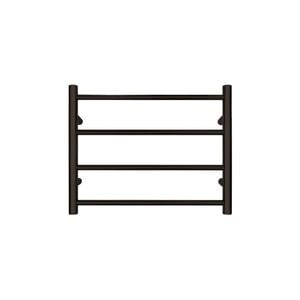 Forme Black Satin 4 Bar Round Heated Towel Rail