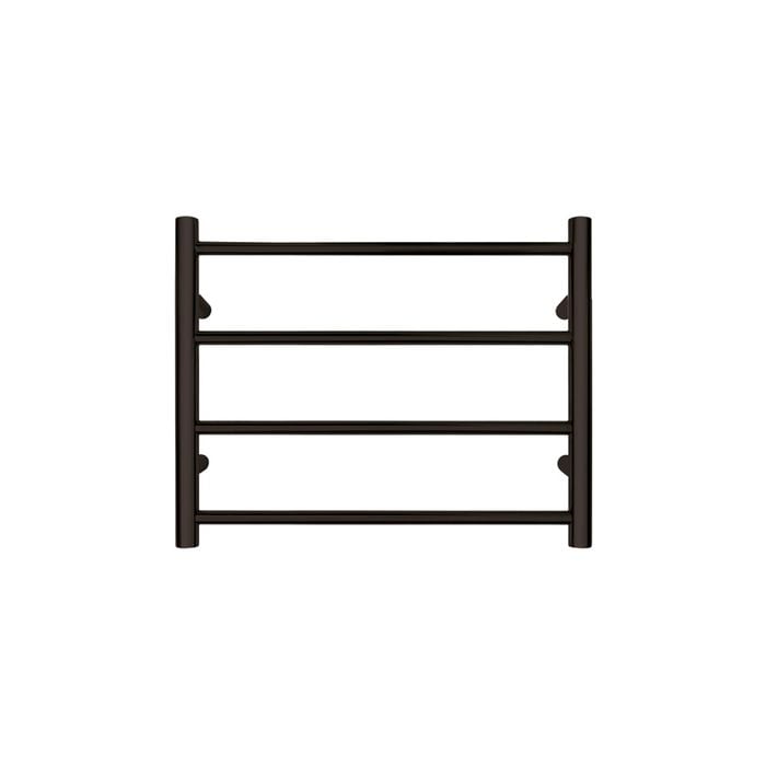 Forme Black Satin 4 Bar Round Heated Towel Rail