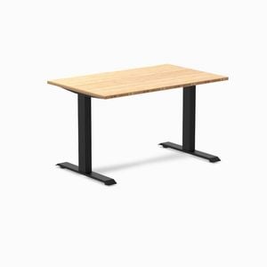 Desky Fixed Height Bamboo Desk 120x75cm Matte Black Leg