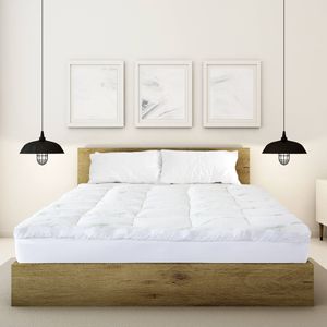 Royal Comfort 1000GSM Luxury Bamboo Mattress Topper White Queen
