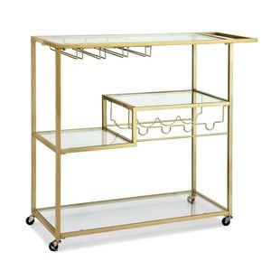 Artiss Bar Cart Drinks Trolley Wine Rack Glass Holder 102cm