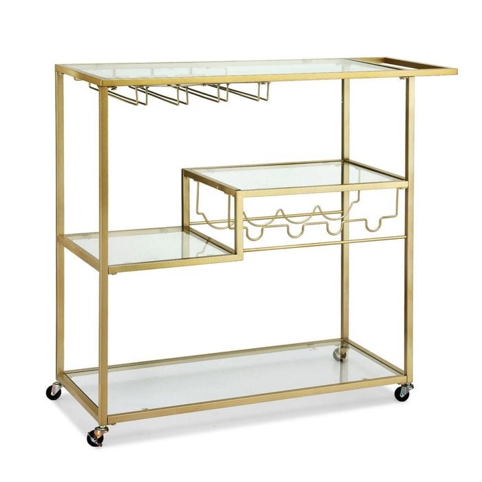 Artiss Bar Cart Drinks Trolley Wine Rack Glass Holder 102cm