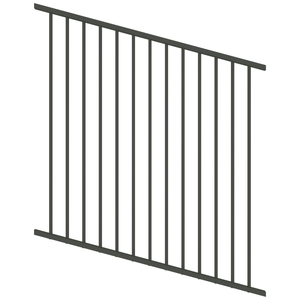 ProtectorAl 0350-1200W x 1200H Woodland Grey Flat Top Square Picket Pool Fence Panel Raked Up to 15º