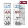 Advwin 12Pcs Clear Shoe Storage Case Display Box Stackable Sneaker Rack Aromatic White