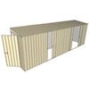 Build-A-Shed 1.2 x 6.0 x 2.0m Tunnel Shed Tunnel Hinged Door with 3 Sliding Side Doors - Cream