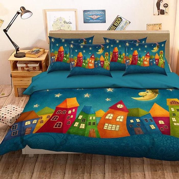 3D Lovely Cartoon Houses 130 Bedding Set Pillowcases Quilt Duvet Cover Set Queen King