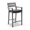 Outdoor Capri Aluminium And Teak Timber Bar Stool - Charcoal