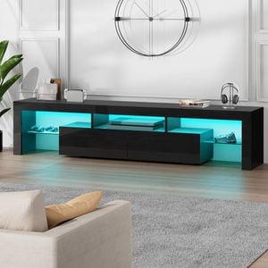 ALFORDSON Entertainment Unit 180cm LED Black