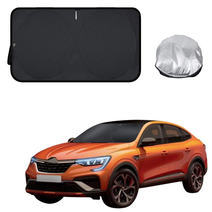 Front Windscreen Sun Shade for Renault Arkana 2021 - Current - Standard 150 x 85 cm - Black