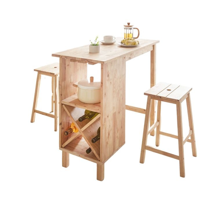 Natural Signature Verona 3pc Wine Bar Table/Stool Set