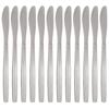 Argon Tableware Economy Silver Dinner Knives - 12x Durable Rust Resistant Stainless Steel Finish Dishwasher Safe Flatware Set