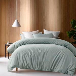 Accesorize Bamboo Cotton Double Stitch Quilt Cover Set Sage - Double Bed