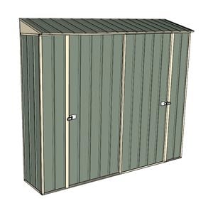 Build-a-Shed 0.4 x 2.3m Double Sliding Doors Garden Locker - Green