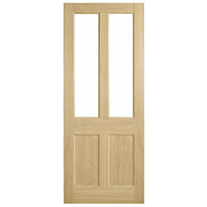 Corinthian 2340 x 820 x 40mm Entrance Door Blonde Oak Clear Glass AWO7G - 820mm