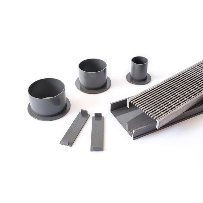 Grates 2 Go 1250mm Grey Wedge Wire Shower Grate Modular Kit