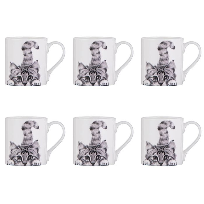 6x Ashdene Chester The Cat Drinking Mug Cup Dinnerware 370ml Animal Art