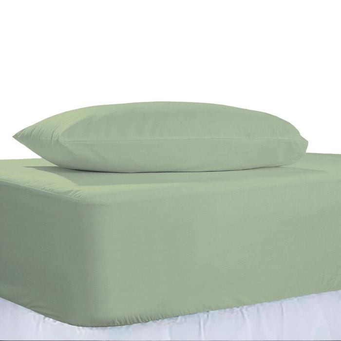 The Lighthouse Washed Cotton Combo Bedding Set With Pillowcase King Sage Green