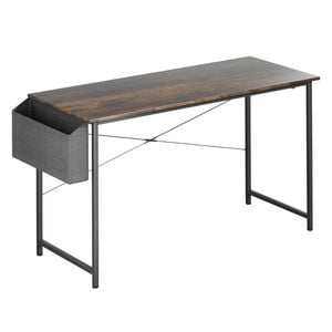 Levede 100x50x75cm Computer Desk with Storage Bag Inductrial Metal Frame Brown