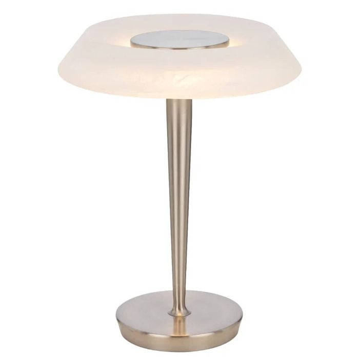 Telbix Teatro Modern Table Desk Lamp Light Metal Polycarbonate Nickel Alabastro Polished