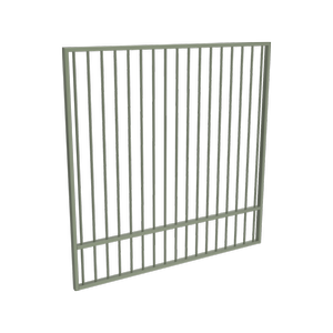 ProtectorAl 1201 - 1500 x 1500mm Pale Eucalypt Aluminium Garden Gate Flat Top With Mid Rail