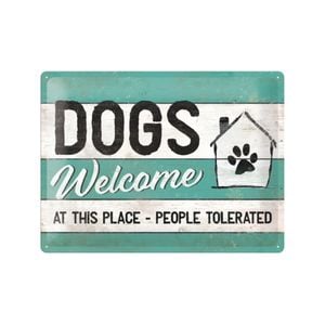 Nostalgic-Art Large Sign Dogs Welcome