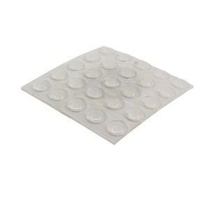 Surface Gard 8mm Clear Round Rubber Bumper - 25 Pack
