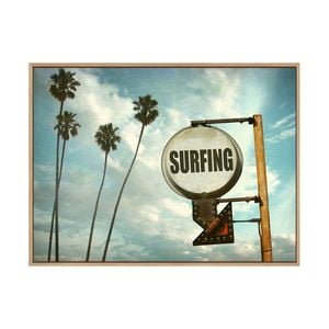 Artey | Surfing This Way - Framed Canvas - Natural Frame - 120 x 160cm